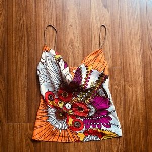 Trina Turk drape Front top